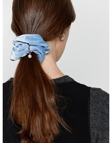 Velvet pearl scrunchie - 3colors