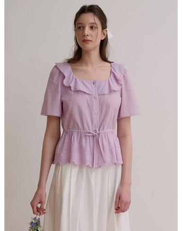Eyelet lace blouse - Lavender