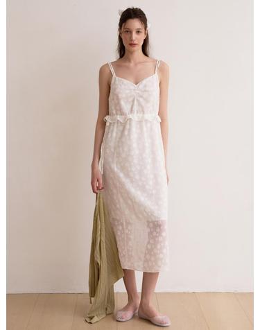 Jacquard bustier dress - White
