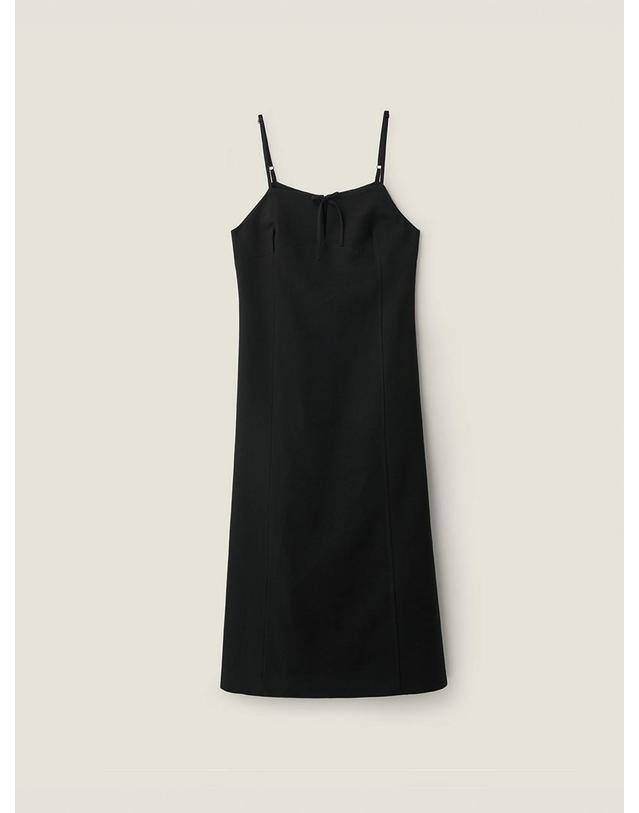 비뮤즈맨션 Ribbon layered dress - Black 착용컷
