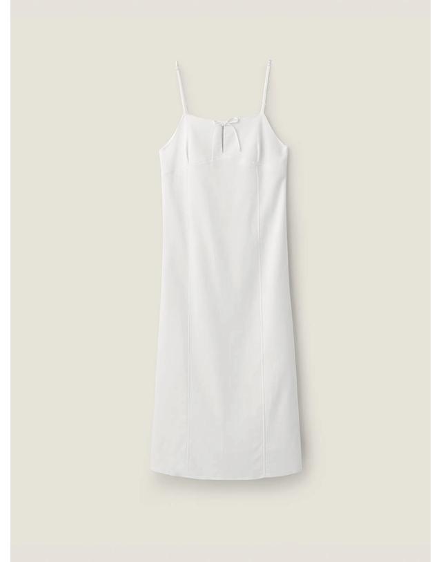 비뮤즈맨션 Ribbon layered dress - Off white 착용컷