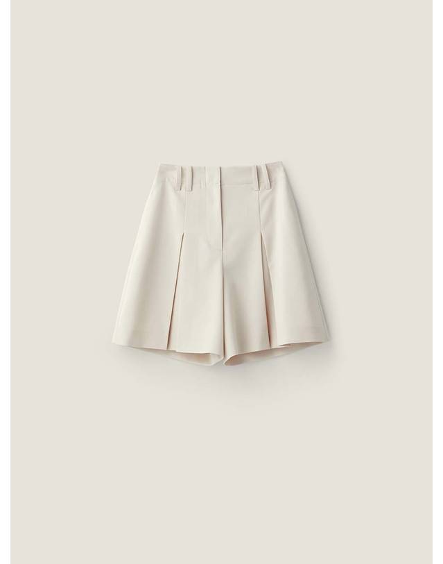 비뮤즈맨션 Jane pleats skirt pants - Vanilla 착용컷
