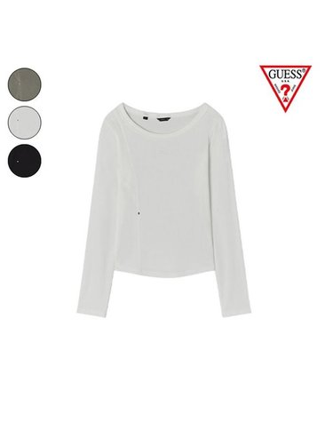 [갤러리아] GUESS 25F/W [SUZY] YP3K2411 절개 골지 긴팔티