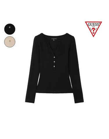 [갤러리아] GUESS 25F/W [여성] YP3K2311 V헨리넥 버튼 긴팔티