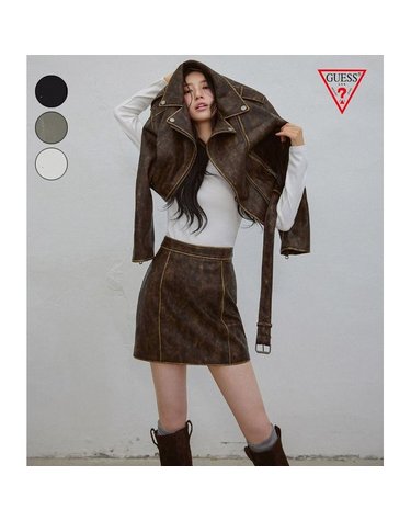 [갤러리아] GUESS 25FW [SUZY] YP3K2411 절개 골지 긴팔티