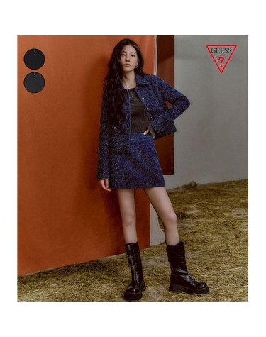 [갤러리아] GUESS 25FW [SUZY] YP3K2412 플레어 소매 워싱 골지 긴팔티