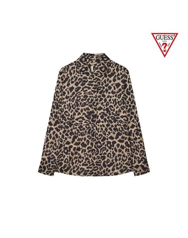 [갤러리아] GUESS 25FW [여성] YP4W4241 레오파드 긴팔 블라우스
