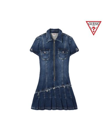 [갤러리아] GUESS 25FW [여성] YP3D6733 GO 데님 집업 플리츠 원피스