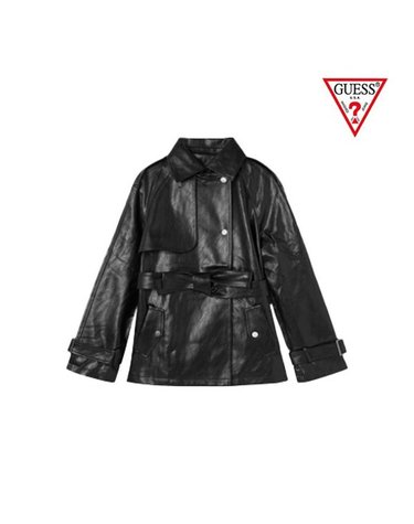 [갤러리아] 게스 여성 인조가죽 중힙기장 트렌치 자켓 YP3W7803