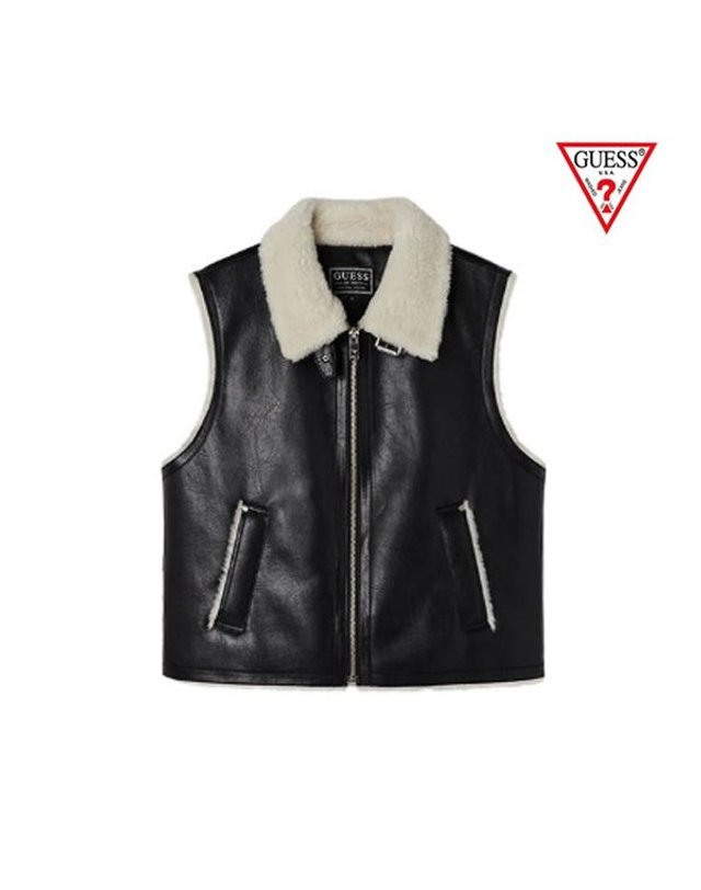 게스 키즈 게스 [갤러리아] GUESS 25FW [SUZY] YP4W7854 인조 무스탕 베스트 착용컷