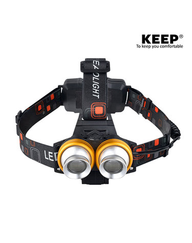 KEEP 캠핑 LED 2구 4모드 줌라이트 헤드랜턴