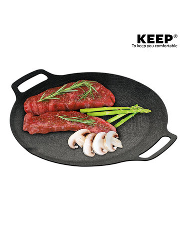 KEEP 캠핑 멀티 원형 통 주물 그리들 팬 고기 불판 29cm 33cm