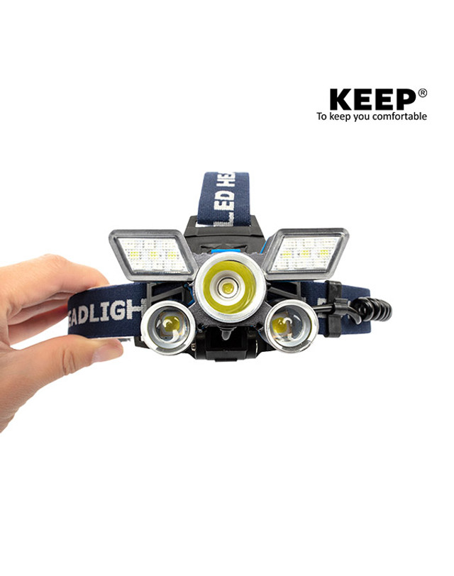 킵_캠핑 킵 KEEP 캠핑 충전식 생활 방수 LED 9모드 헤드랜턴 착용컷