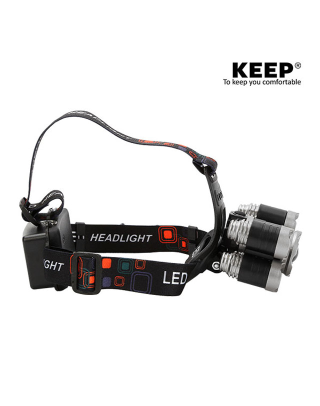 킵_캠핑 킵 KEEP 캠핑 5구 충전식 LED 원터치 헤드랜턴 착용컷