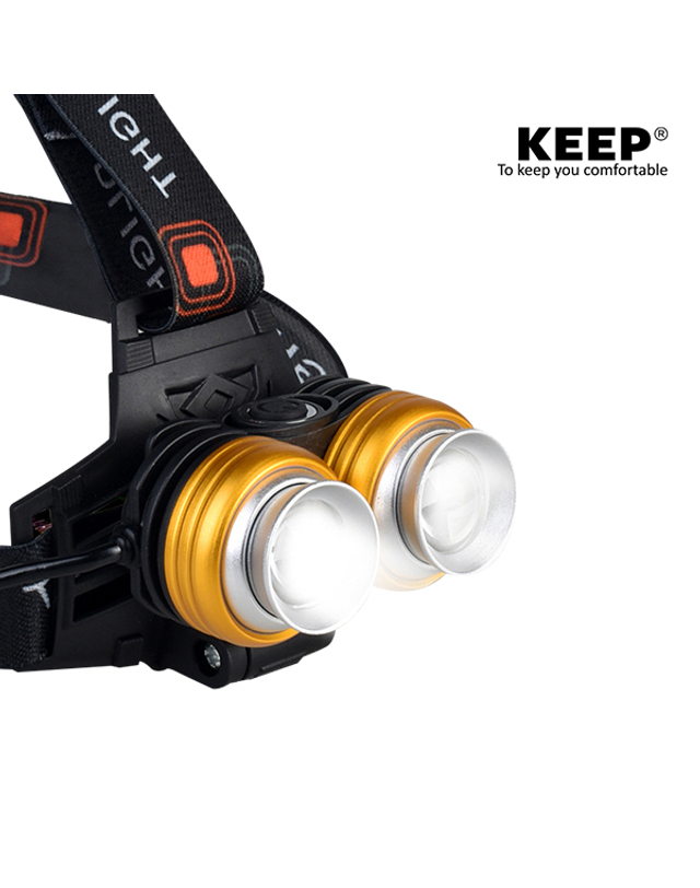 킵_캠핑 킵 KEEP 캠핑 LED 2구 4모드 줌라이트 헤드랜턴 착용컷