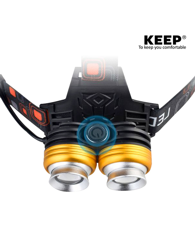 킵_캠핑 킵 KEEP 캠핑 LED 2구 4모드 줌라이트 헤드랜턴 착용컷