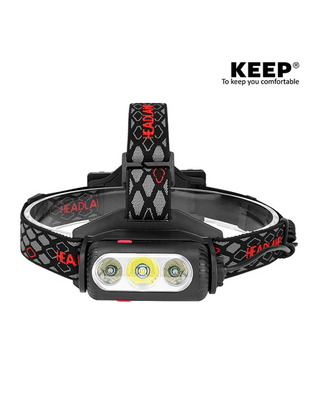 킵_캠핑 킵 KEEP 캠핑 LED 360도 회전 헤드랜턴 착용컷