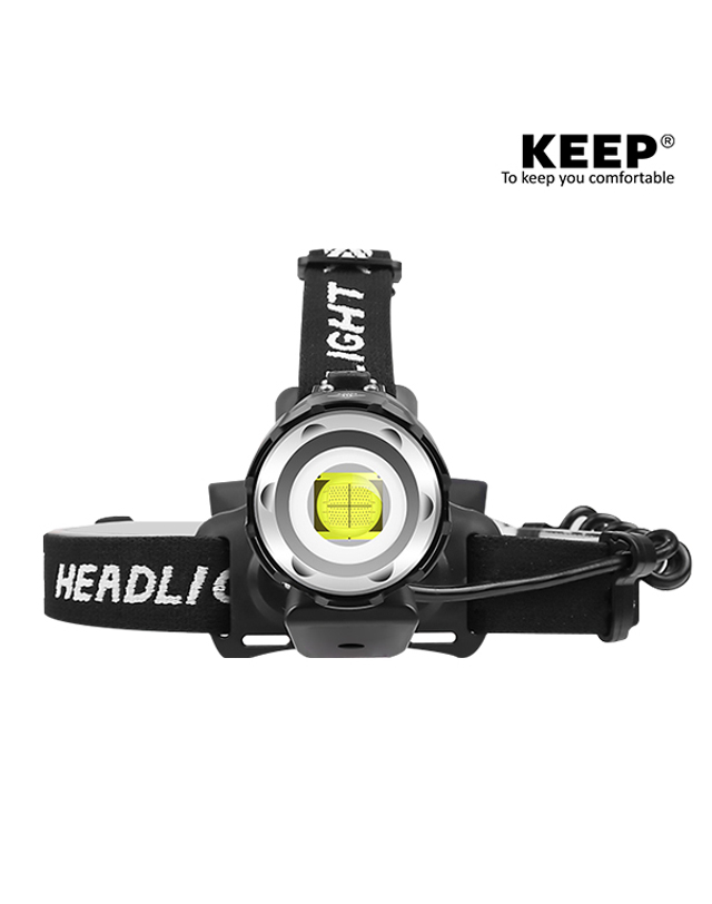 킵_캠핑 킵 KEEP 캠핑 충전식 LED 줌라이트 헤드랜턴 착용컷