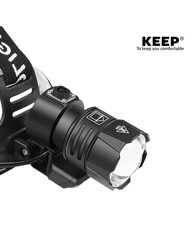 킵_캠핑 킵 KEEP 캠핑 충전식 LED 줌라이트 헤드랜턴 착용컷