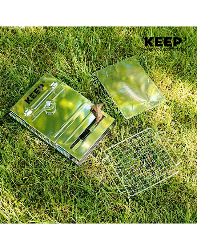 킵_캠핑 킵 KEEP 캠핑 미니멀 우드스토브 BBQ 바베큐 그릴 불멍 화로대 미니화로 백패킹 착용컷