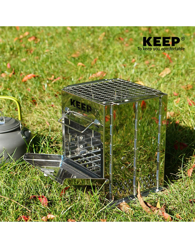 킵_캠핑 킵 KEEP 캠핑 미니멀 우드스토브 BBQ 바베큐 그릴 불멍 화로대 미니화로 백패킹 착용컷
