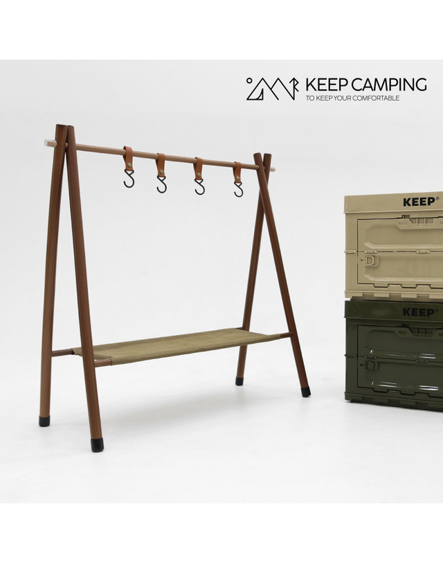 킵_캠핑 킵 KEEP 캠핑 다크 우드 인디언 행어 쉘프 선반 착용컷