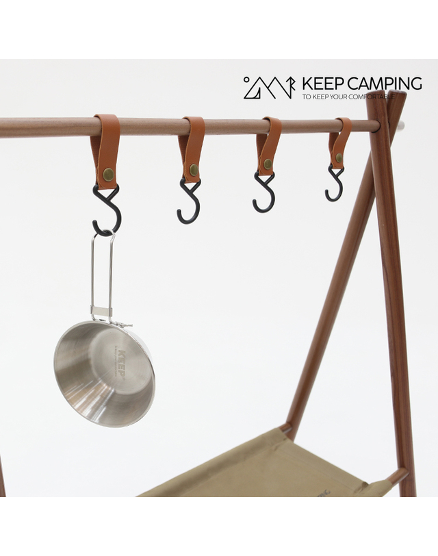 킵_캠핑 킵 KEEP 캠핑 다크 우드 인디언 행어 쉘프 선반 착용컷