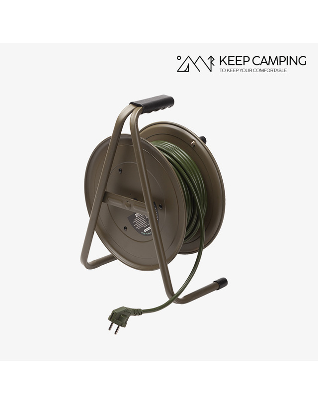 킵_캠핑 킵 [KEEP] 캠핑 밀리터리 전기 릴선 연장선 작업선 리드선 케이블 멀티탭 릴 작업선 2구 착용컷