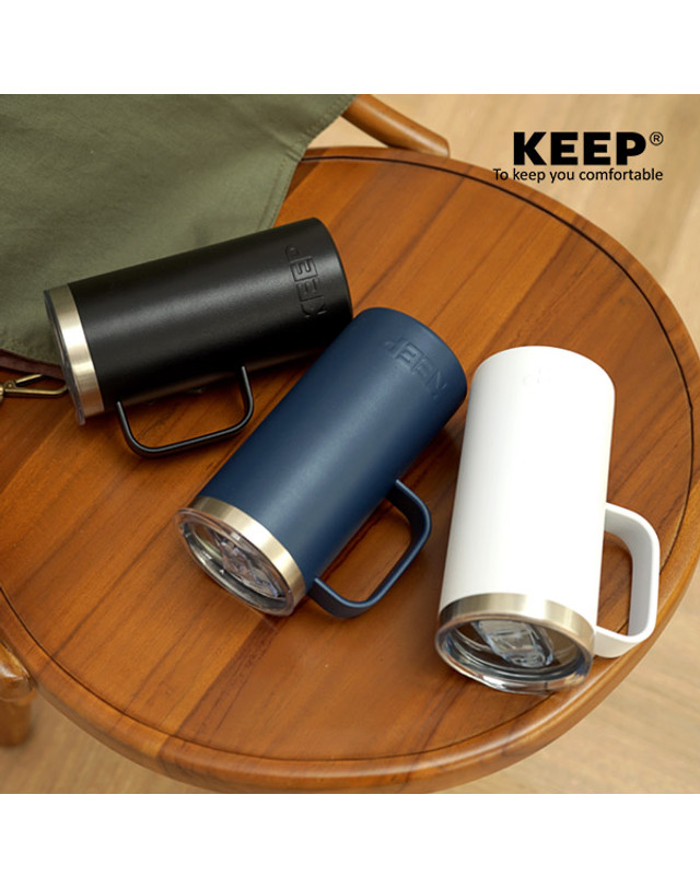 킵_캠핑 킵 KEEP 캠핑 슬림 트래블 보틀 텀블러 800ml 착용컷