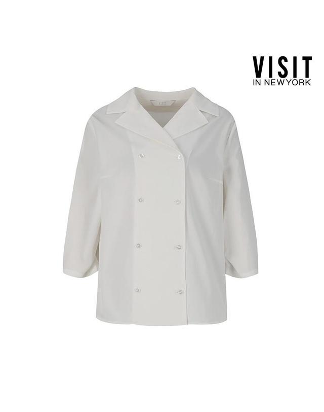 비지트 인 뉴욕 [비지트인뉴욕] 더블 브레스티드 하프 슬리브 셔츠 (VZ8LS23) 착용컷