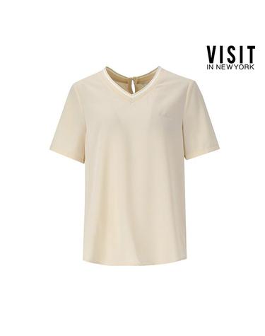 [비지트인뉴욕] 브이넥 반팔 블라우스 (VZ5SS72)