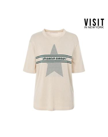 [비지트인뉴욕] 자카드 포인트 반팔 니트 (VZ5SK31)