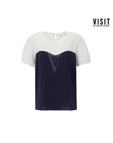 [비지트인뉴욕] 뷔스티에 레이어드 블라우스 (VZ7SS7D)