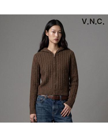 [비지트인뉴욕] 울 블렌디드 후디드 케이블 집업 카디건 (VCBGDE3)