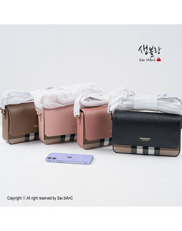 버버리 뉴 햄프셔 체크 레더 크로스백 80840281 80845041 80941341