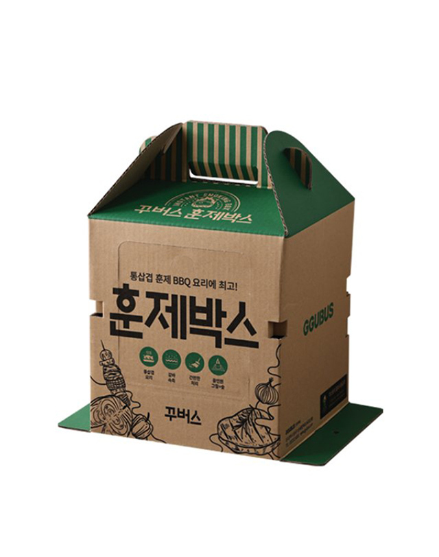 꾸버스 [꾸버스] 훈제박스 1+1 - 바베큐그릴/일회용/스모커/훈연/훈제그릴 착용컷