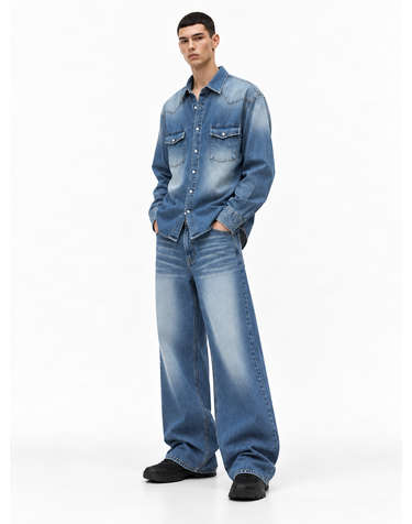 아체 스트레이트 캣브러시 워시드 데님 팬츠(2color)/M263PT03