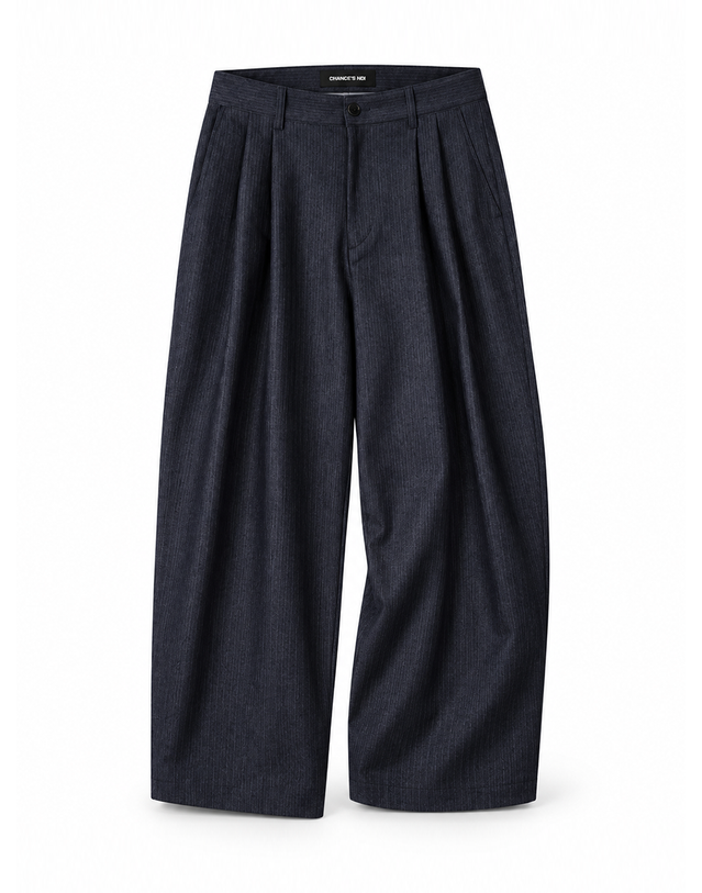 챈세스노이 뎁 벌룬피트 투턱 헤링본 논페이드 데님팬츠(3color)/M263PT05 착용컷