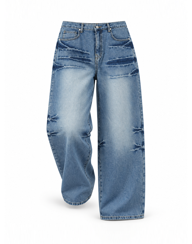 챈세스노이 제드 스크래치 벌룬피트 워시드 데님 팬츠(2color)/M263PT02 착용컷