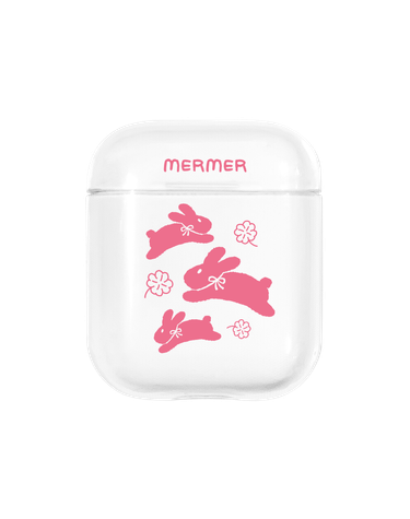 클로버 점핑레빗-핑크(에어팟-클리어)