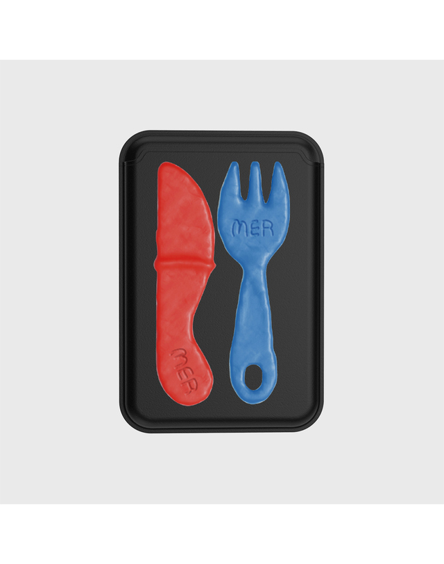 멀멀 슬라임 포크 나이프(맥세이프-레더카드지갑) 착용컷