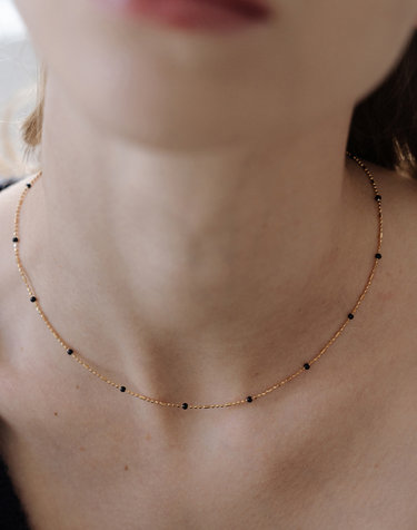 [silver925] TB004 black ball chain necklace