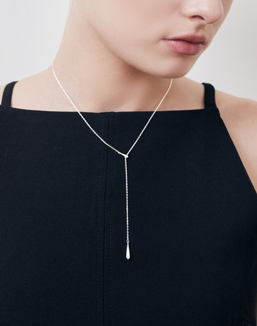 [Silver925] NC014 Two Water Drops Necklace