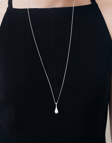 [Silver925] NC011 Long Water Drops Necklace