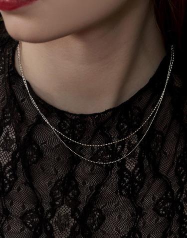 SS014 Layered Ball Chain Necklace