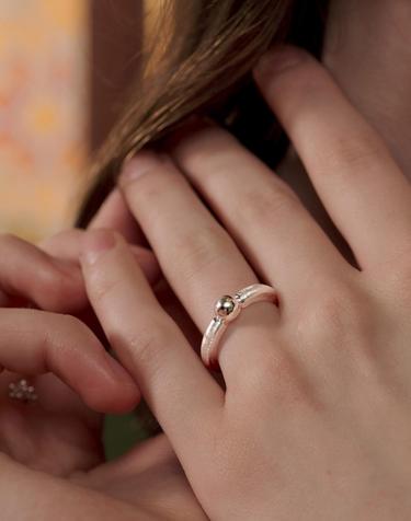 SS009 Matte & Glossy Ball Ring