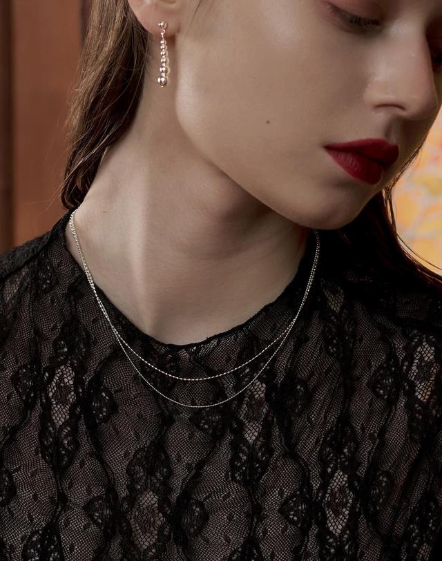 티오유 SS014 Layered Ball Chain Necklace 착용컷