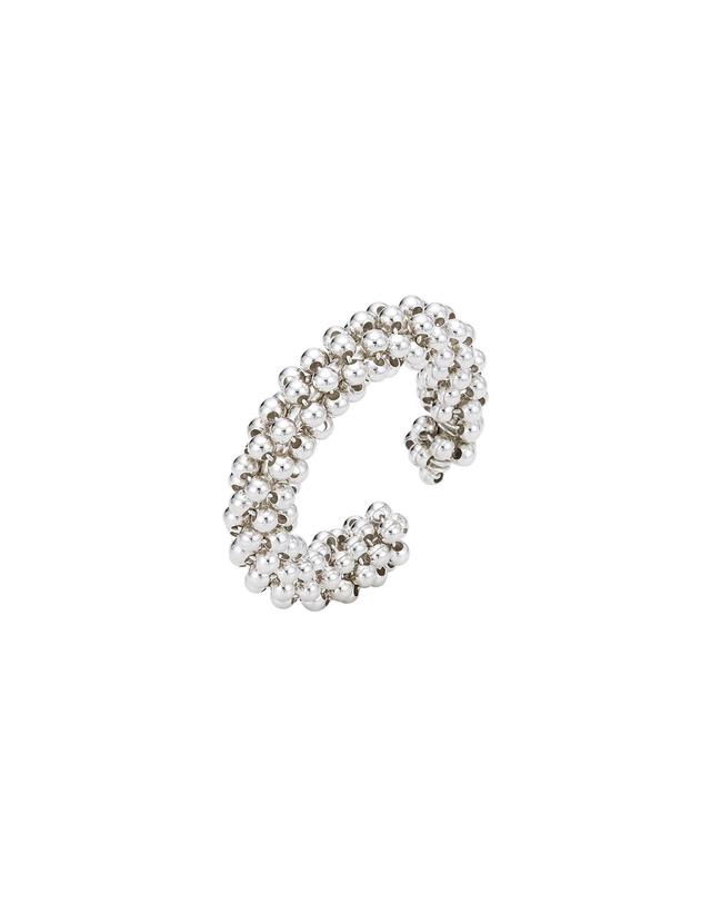 티오유 SS011 Bold Ball Open Ring 착용컷
