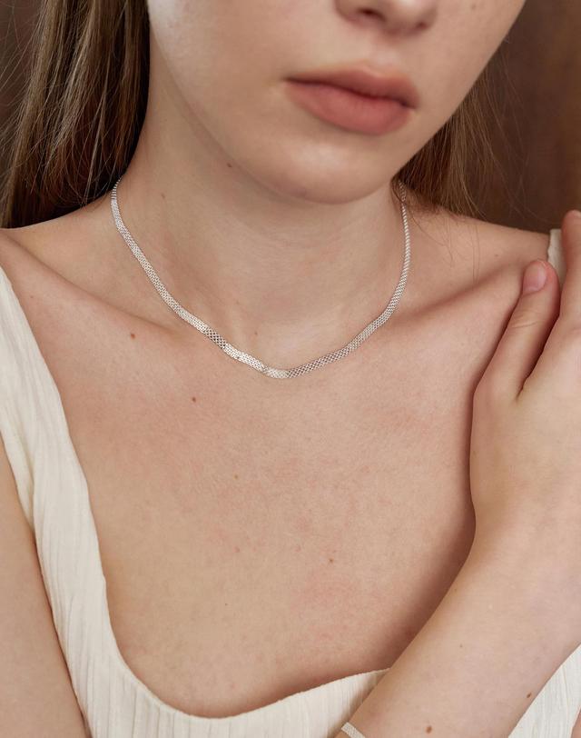 티오유 AT011 SHINE MESH CHAIN NECKLACE 착용컷