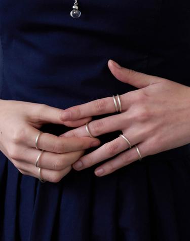 CL132 Layered Silver Matte Ring
